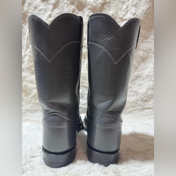 Justin Roper Cowboy Boots 3025 Gray Men 6.5C Made in USA VTG Y2K 87' Stock - Picture 6 of 17